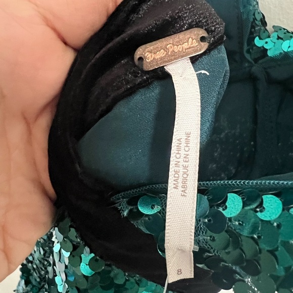 Free People Blue-Green Siren Sequin Mini Dress - Picture 7 of 7